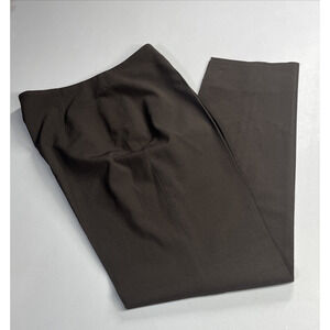 Piazza Sempione Wool Stretch Dress Pants Womens 8 Brown Side Zip Monia Career